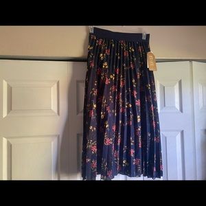 Floral Elastic Waist Pleated Skirt
